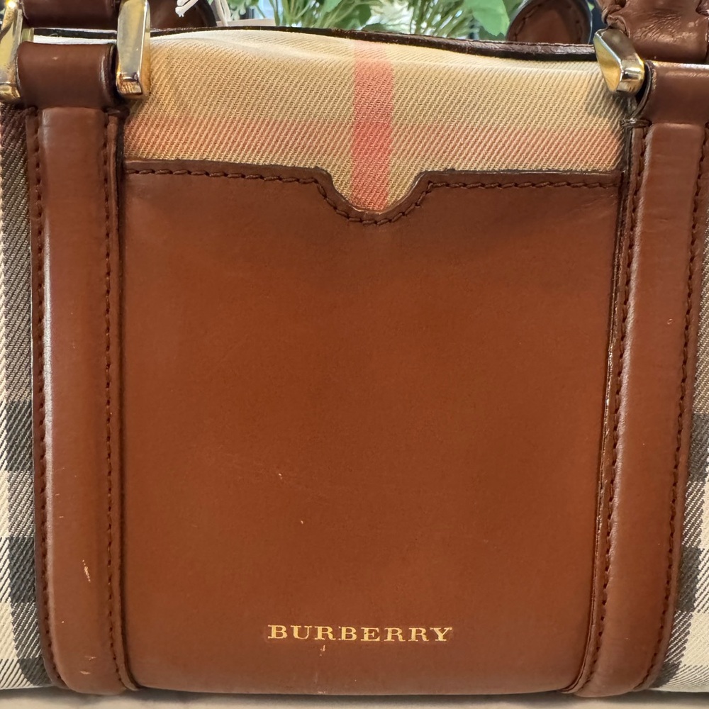 Burberry Classic Check Canvas Bag in Brown and Cream - Picture 4 of 9